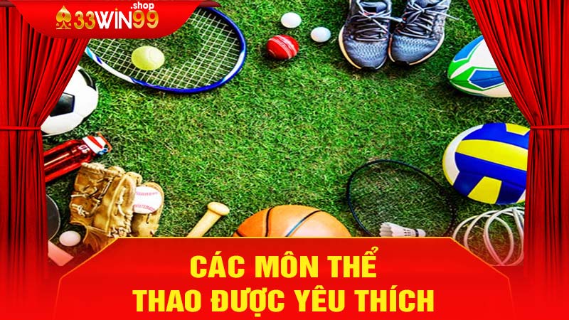 Các Môn Thể Thao Được Yêu Thích Tại 33win